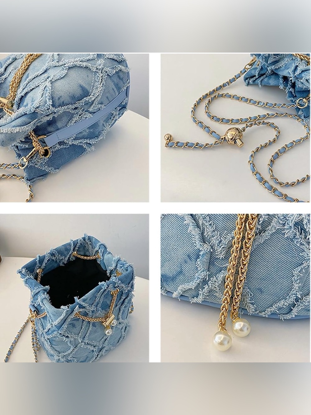 NWT Denim Bucket Crossbody Bag - Picture 5 of 7